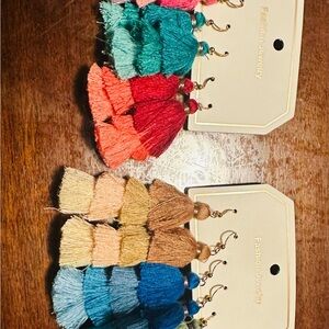 Velvet Bohemian Multicolor Tassel Earrings